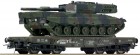 67468 Roco Heavy duty flat car of German Bundeswehr with Leopard 2A4 MBT